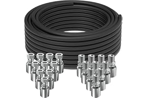 CAMUUN 50Ft 3/4 Hydraulic Hose with 10Pcs 3/4" JIC 37° Female and 10Pcs 3/4 inch NPTF Male Hydraulic Hose Fittings W.P.40MPa /5800PSI