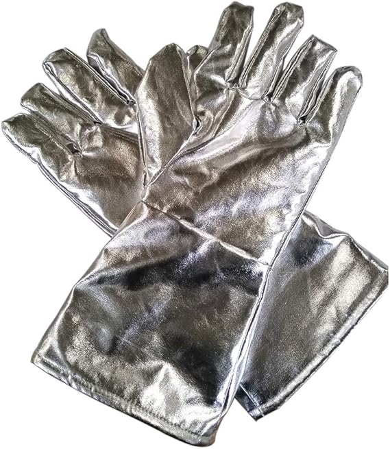 Kuizhiren1 Aluminum Cowhide Safety Gloves Heat Reflective Welding