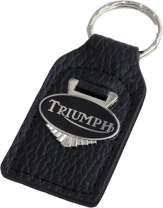 Triumph Motorcycle Leather and Enamel Key Ring Key Fob Amazon.co.uk