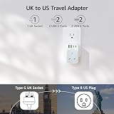 toomke UK to US Plug Adapter 35W PD USB C 4 Ports Type B USA Travel view 7