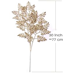 CATTREE Artificial Gold Leaves, Plastic Plants