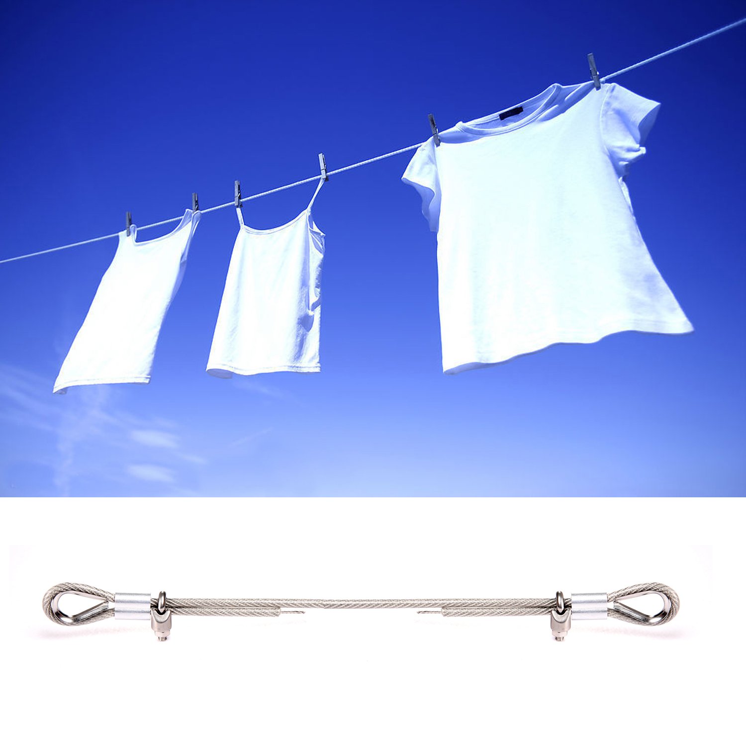 MAGZO Outdoor Clothesline, Stainless Steel Clothesline Wire Outdoor