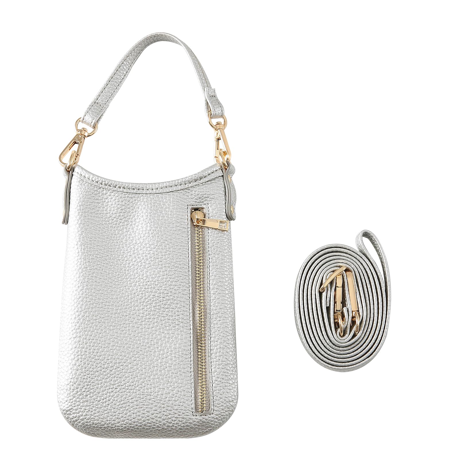 [HanaRo] スマホ ポーチ ｼﾙﾊﾞｰ スマホ用ポーチ スマホショルダー スマホポーチ ショルダーバッグ スマホポシェット の商品画像