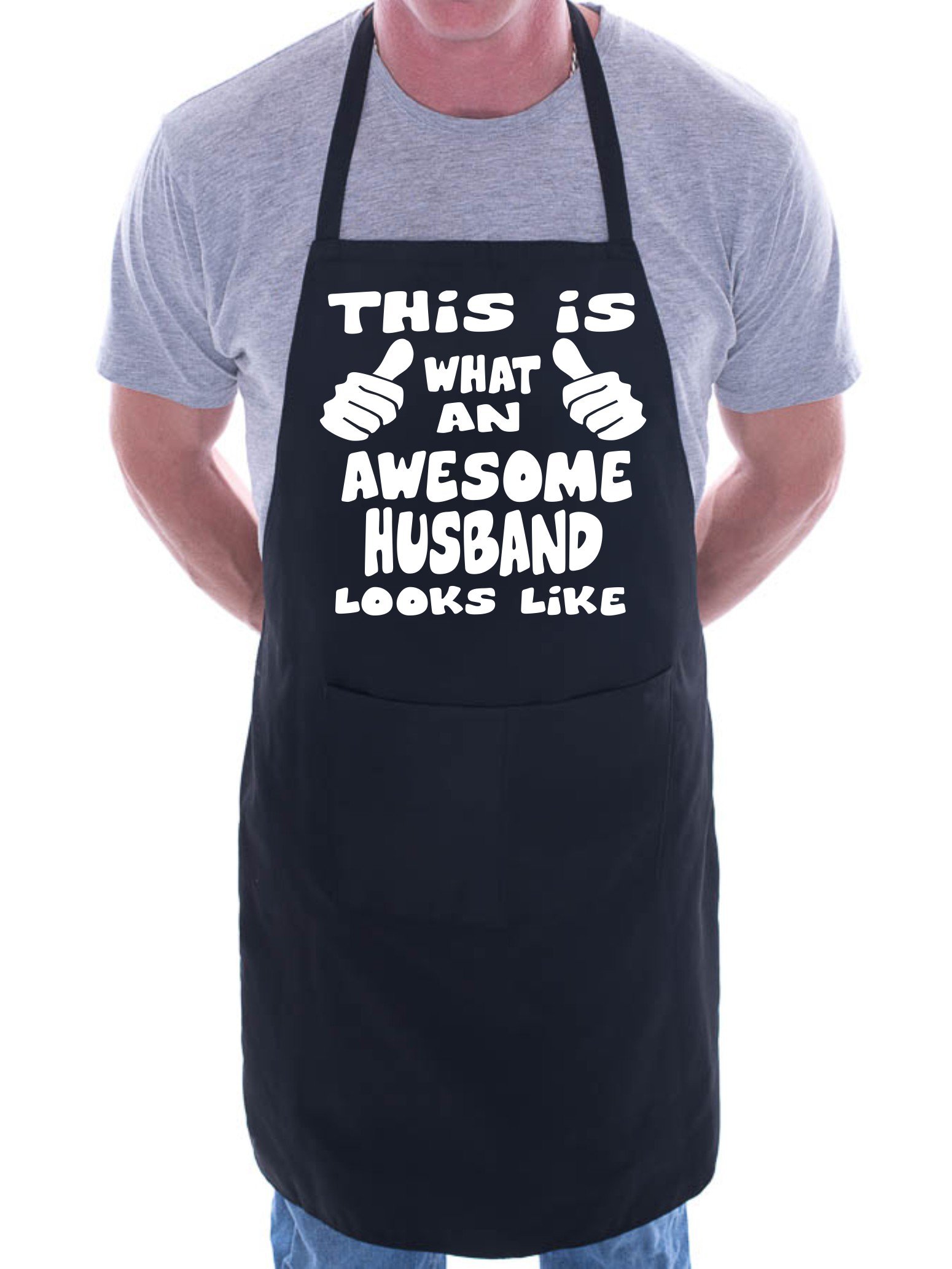 Print4U This Is What Awesome Husband BBQ Cooking Funny Novelty Apron Black