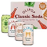 OLIPOP Prebiotic Soda Pop, Classic Soda Variety, Pantry Pack Packed with Prebiotics, Fiber, and Botanicals, Gluten Free, Vega