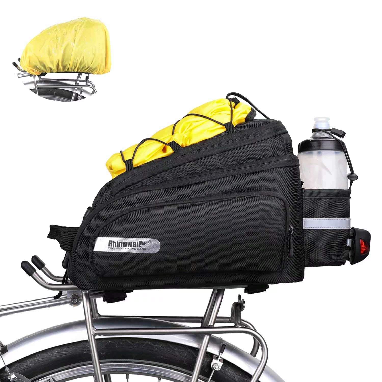 Rhinowalk Bike Trunk Bag 12L Bicycle Pannier Rear Rack Carrier Bag with Rain Cover Shoulder Strap