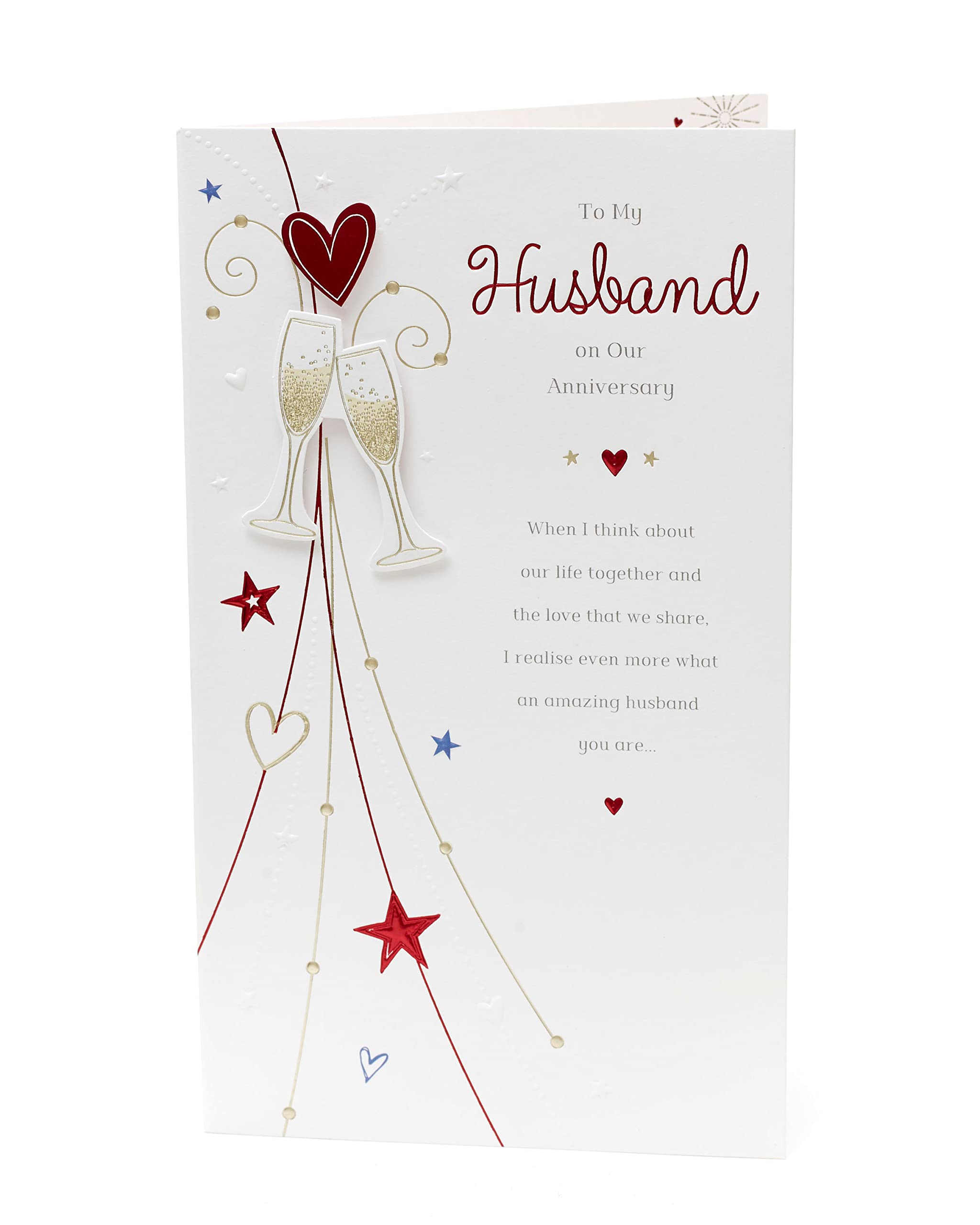 UK Greetings Wedding Anniversary Card Husband - Anniversary Card for Husband - Husband Anniversary Card Lovely Words - Sentimental Message