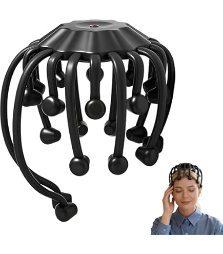 Amazon.com: Ultra Scalp Massager - 2023 New Electric Head Hair Massager  Vibrating Scalp Stress Relax, 360 Degree Head Cordless Automatic Scalp  Massager Scratcher, 8-Frequency Contacts 3 Modes Massager (Black) : Health  & Household