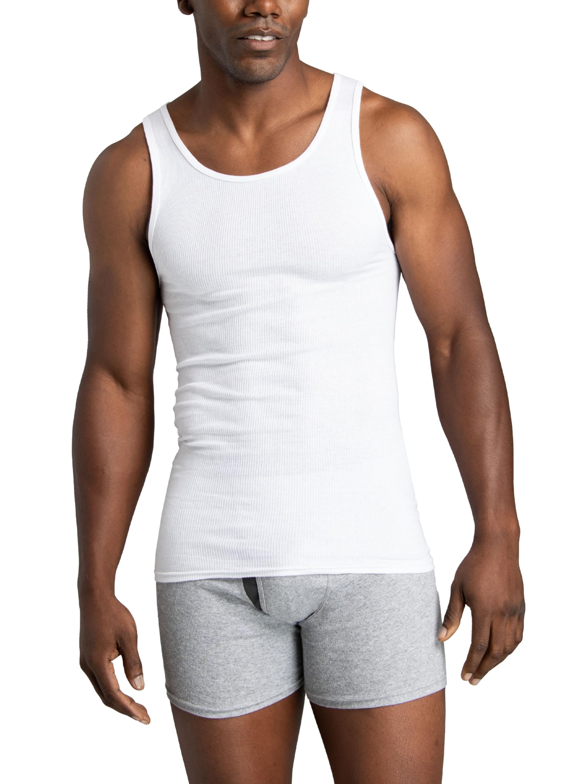 Fruit of the Loom Men's Sleeveless Tag Free Moisture Wicking Tank A-Shirt