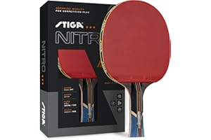 STIGA Nitro Performance Ping Pong Paddle - 6-ply Light Blade - 2mm Premium Sponge – Flared Handle for Exceptional Grip - Performance Table Tennis Racket for Serious Play