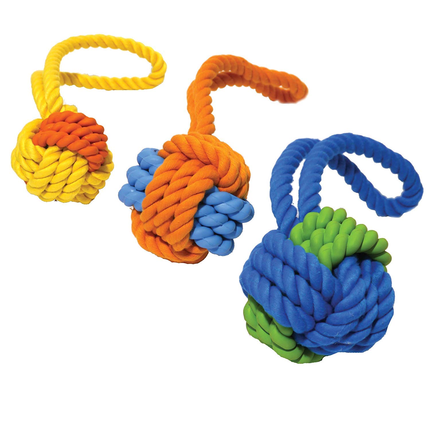 Rosewood Rubber And Rope Ball Tug Toy For Dogs, 11-Inch