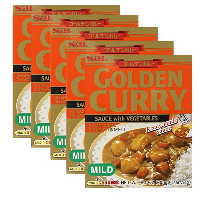 [ 5 Packs ] S&B Golden Curry Sauce with Vegetables Mild 8.