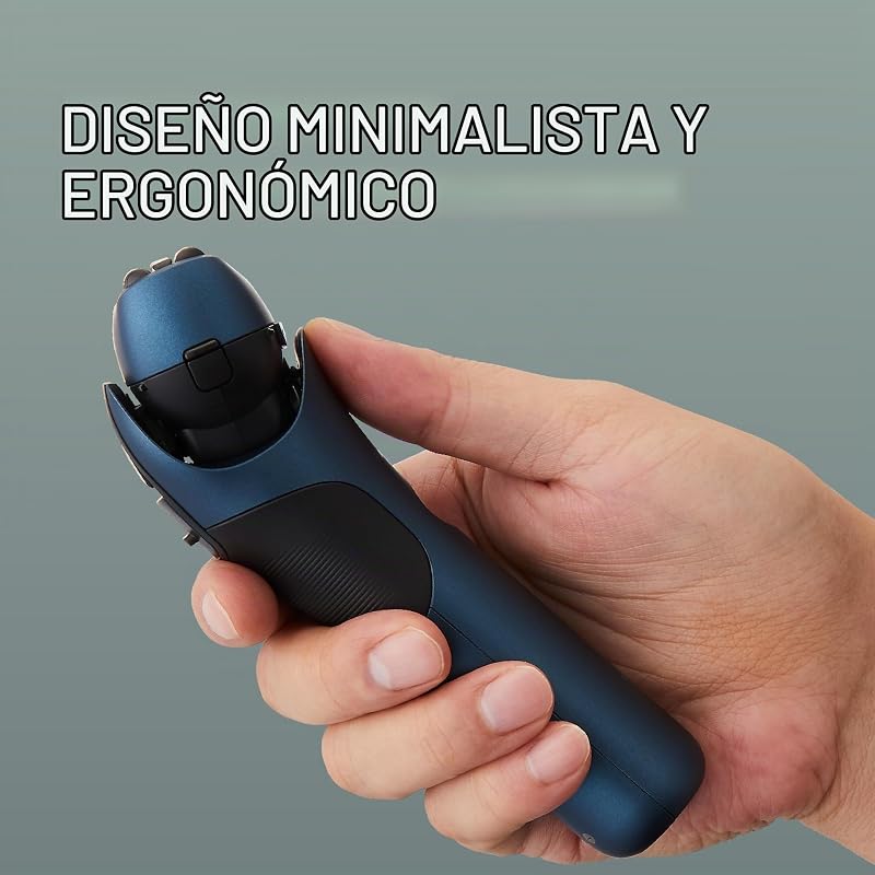 Série 700 ES-ALT4B Barbear Elétrico de 3 lâminas para uso húmido e seco para homens, sem fios, impermeável, sensor responsivo, cabeça flexível, aparador, empunhadura ergonómica, azul