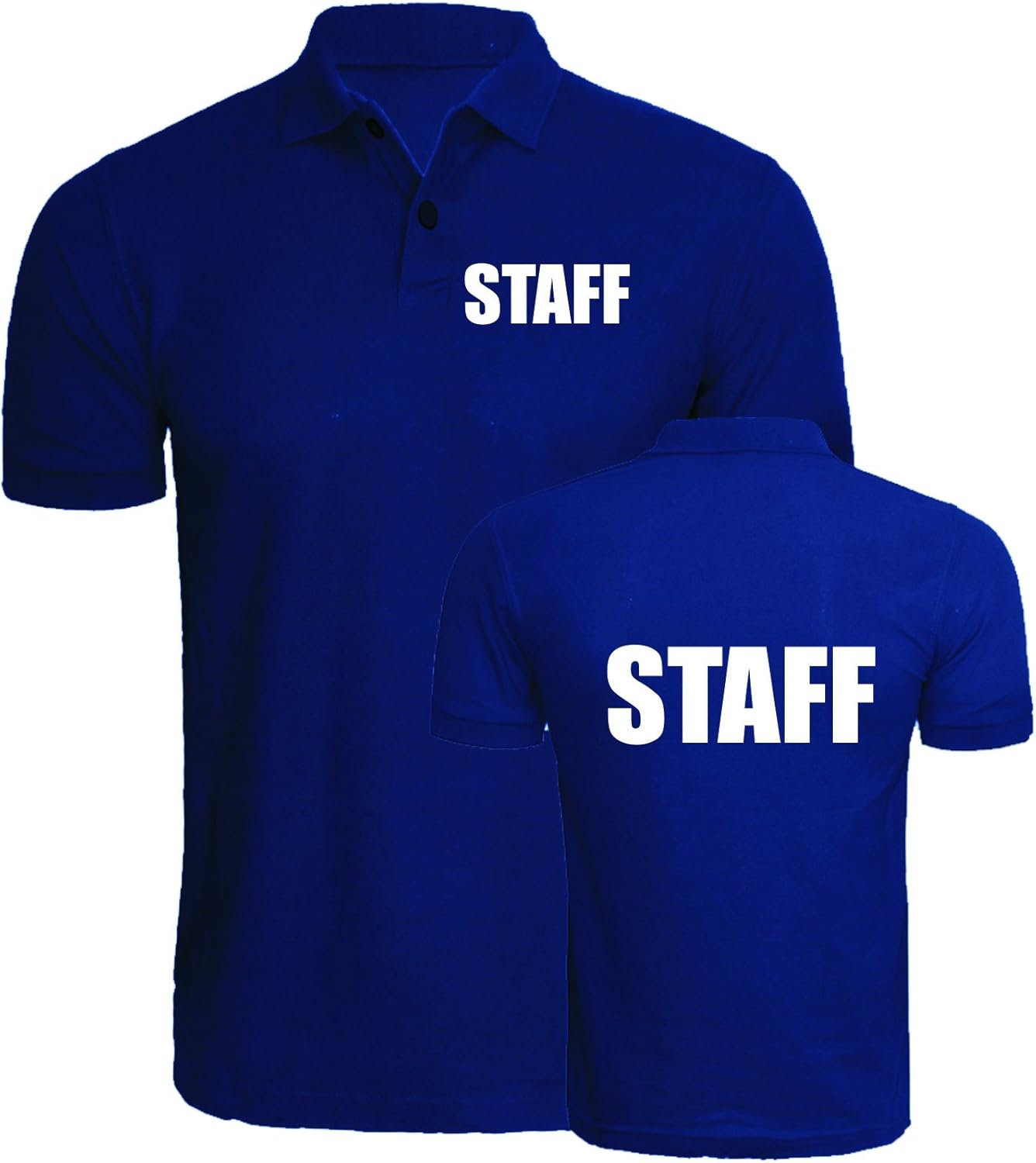 Staff Printed Navy Polo Shirt, Event Clothing, Staff Work Wear Amazon