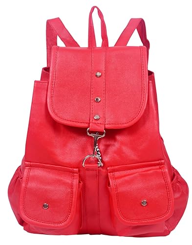Beets Collection Student Shoulder Backpack for Women & Girls Bag (Red)