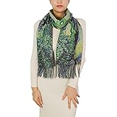 Wander Agio Fashion Painting Scarf for Women Long Shawl Large Warm Scarves Cashmere Feel Retro Fall Shawls