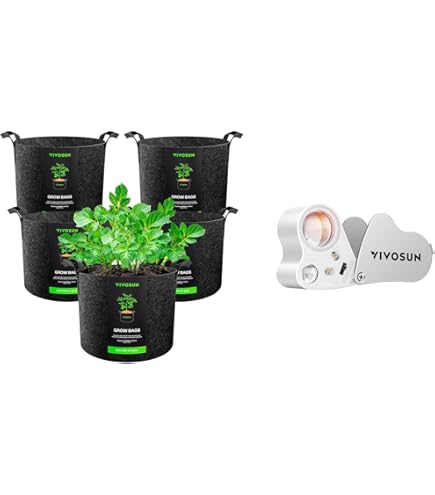 Amazon.com : VIVOSUN 5-Pack 5 Gallon Grow Bags and 10Pcs Self