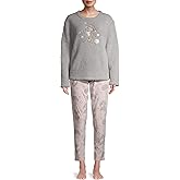 Women's Sleepy Thumper Rabbit Plush Sherpa Long Sleeve Pajama Set (Large) Grey