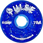 Atom Wheels - Outdoor Quad Roller Wheels 78A - Pulse - 65x37 Blue Glitter - 8pk