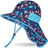 Toddler Baby Sun Hat Kids Summer UPF 50+ for Boys Girls Adjustable Beach Hats with Bucket Wide Brim Age 2-9 Years