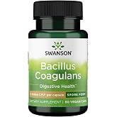 Swanson Bacillus Coagulans Probiotic, 6 Billion CFU, 60 Vegan Capsules | For Adults Seeking Shelf-Stable Digestive Support, a Stable Spore-Form Probiotic, Acid-Resistant with No Refrigeration Needed