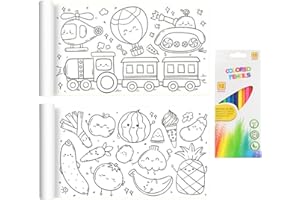 2-Pack Sticky Craft Paper Roll: 118x11.8 Inch, Tear-Resistant Drawing Paper with Forest & Fairy Tale Designs, DIY Gift with 1