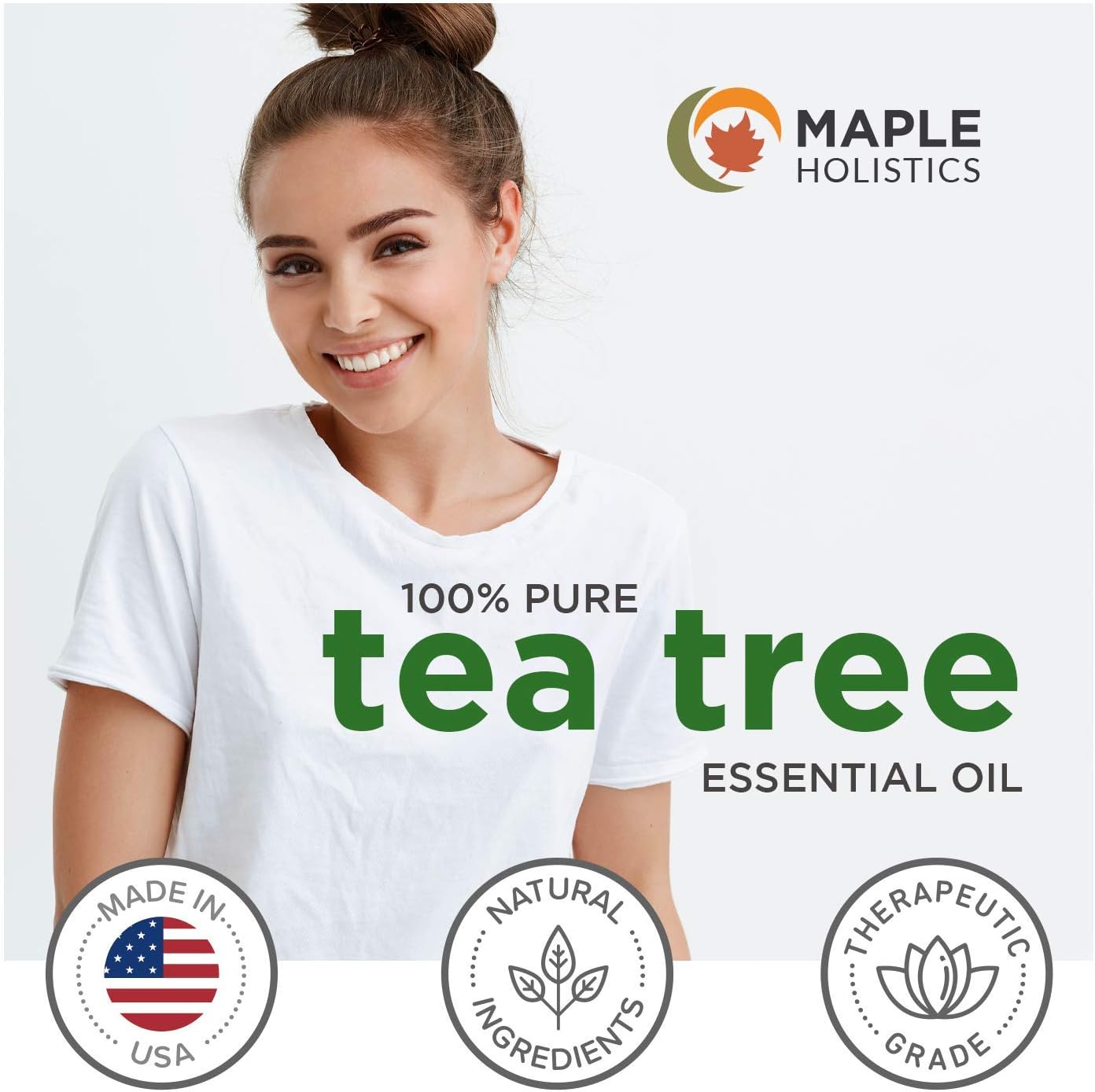 100% Tea Tree Oil Pure - Tea Tree Essential Oil for Skin Dry Scalp and Cuticle Oil for Nail Cleaner - 100% Pure Tea Tree Oil for Hair Skin and Nails Plus Cleansing Oil for Face - Packaging May Vary: Health & Personal Care