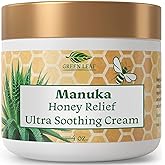 Green Leaf Naturals - Manuka Honey Face Cream - 4oz -Aloe Vera - Jojoba Oil Infused - Body Cream - Gluten Free Moisturizer for Kids & Adults - Nourishing Skin Care