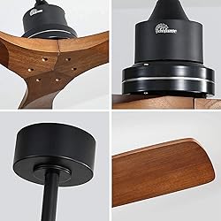Sofucor Ceiling Fan no Lights, 52 Inch Low Profile