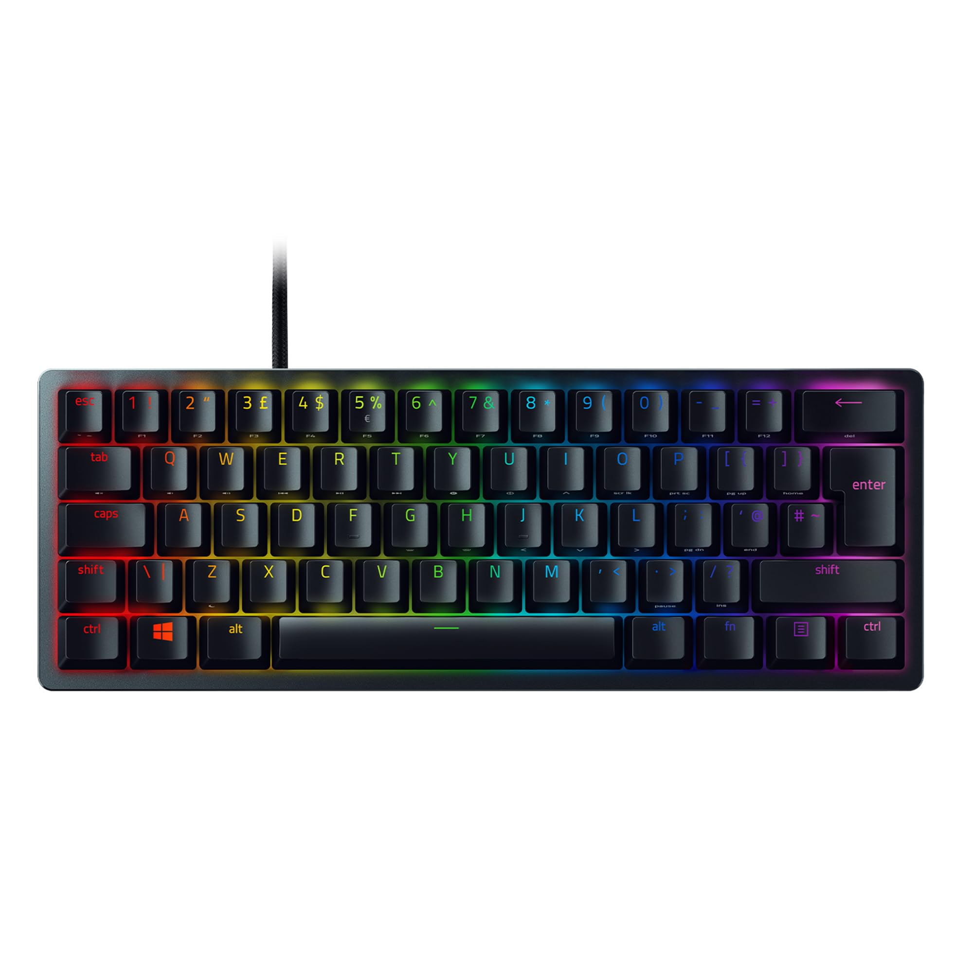 Razer Huntsman Mini (Red Switch) - 60 Percent Compact Gaming Keyboard (Linear Optical-Mechanical Switches, Doubleshot PBT Keycaps, Detachable USB-C Cable) QWERTY UK Layout | Black