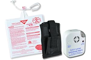 45CSET-1 Chair Exit Alarm for Seniors by Secure Safety Solutions - 12"x12" Sensor Pad, 80 dB Alarm Monitor w/Holder - Chair Alarms and Fall Prevention for Elderly Dementia Patient - Batteries Included