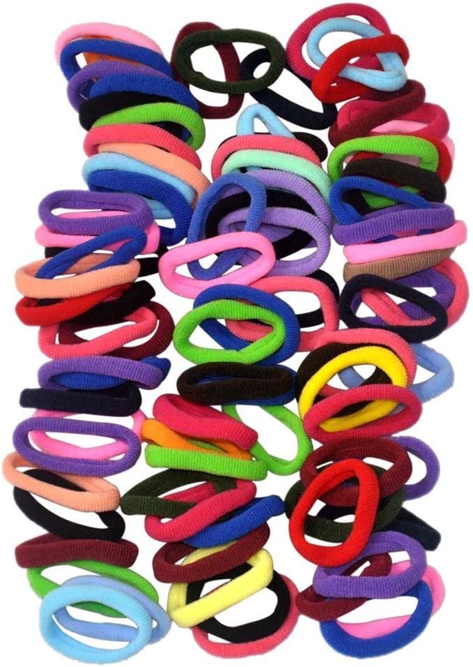 90pcs 8mm Mix Colors Baby Girls Kids Children Elastic Hair Ties Bands Rope Ponytail Holders Headband Hair Accessories