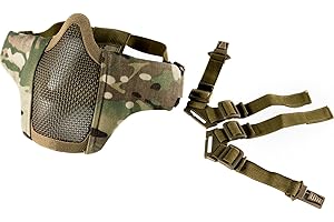 OneTigris 6" Foldable Half Face Mesh Mask Military Style Comfortable Adjustable Tactical Lower Face Protective Mask