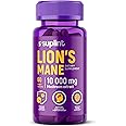 Lion’s Mane Mushroom Supplement 10,000 mg | Dietary Supplements for Memory, Focus & Clarity | Daily Immune System Support Complex for Women & Men | Non-GMO, Gluten-Free, Vegan | 60 Capsules