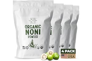 Healing Noni - 4-Pack Zip Plastic Bag 8oz - 100% Pure Organic Powder - All-Natural Unsweetened Fresh Fruit - Farm Direct - USDA Certified