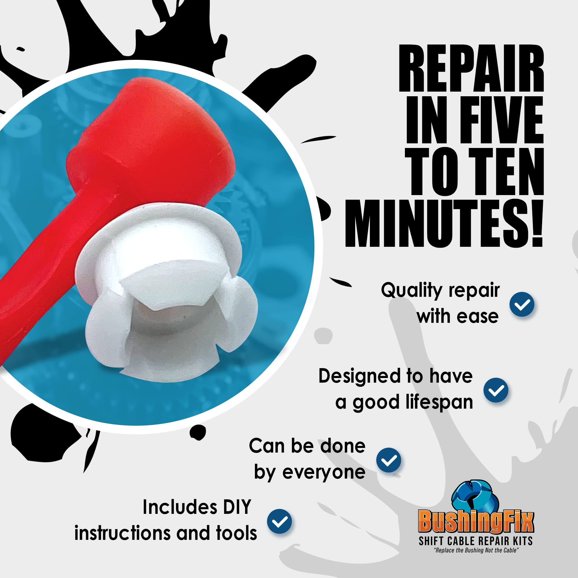 thumbnail image 2 of Bushing Fix Titan Transmission Shift Cable Repair Kit – NI1Kit, Easy Install, Lifetime Warranty 2 of 5