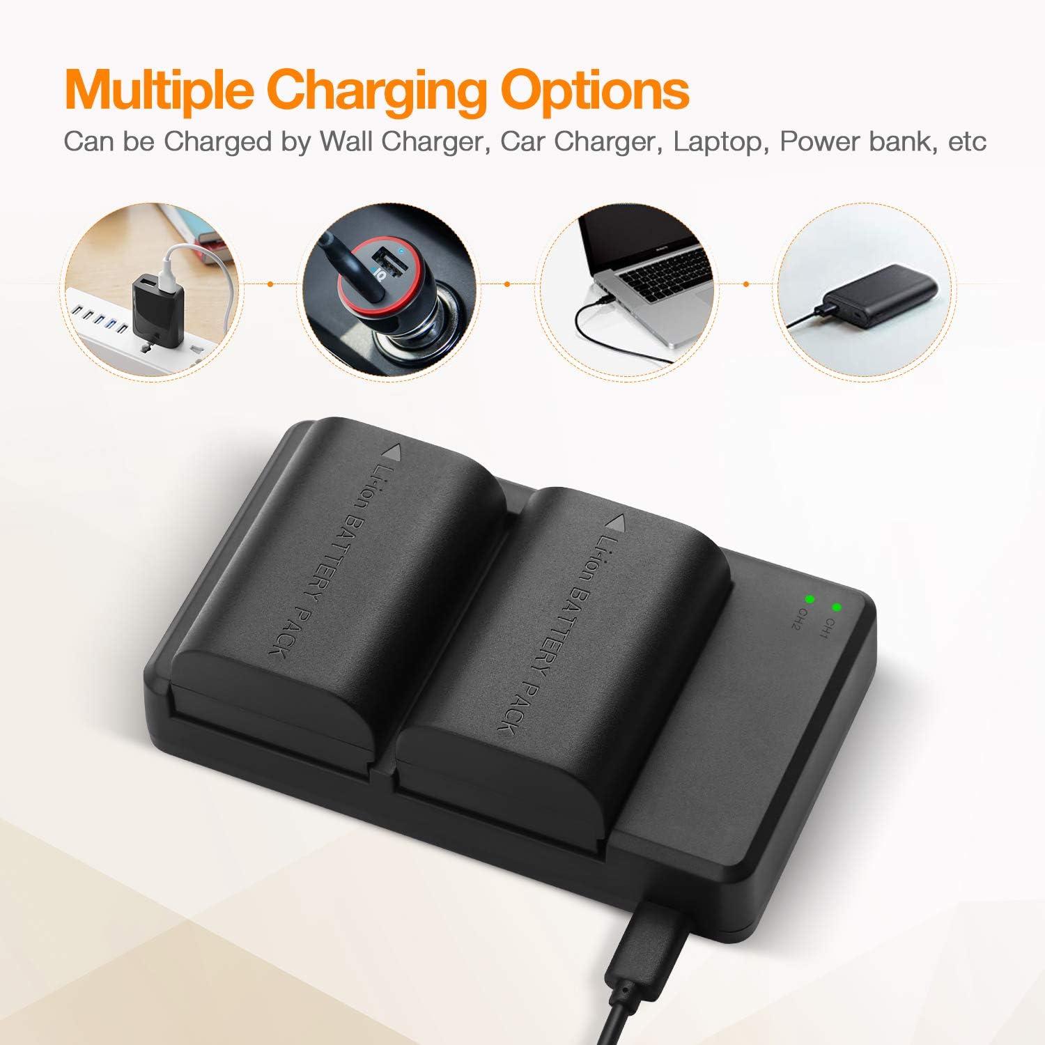 LP-E6 LP E6N Replacement Camera Batteries and Rapid Dual Charger Set for Canon EOS 5D Mark II, III, IV, 5DS, 5DS R, 6D, 60D,6D Mark II, 7D, 7D Mark II,70D, 80D: Home Audio & Theater