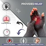SyeJam Arthritis Gloves Fingerless Grey Medium 1 Pair view 4