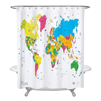 Buy Amazing Shower Curtains 2017 Best Quality Peva World Map