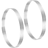 uxcell 2pcs Stainless Steel Cake Rings for Baking, Perforated Cake Mousse Ring Kitchen Baking Heat-Resistant 7.8" Diameter, 0.8" Height,for Cake Dessert, Silver