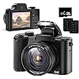 Dododuck 5K Digital Camera: Autofocus, 5X Optical Zoom, 64MP, Vlogging and Video Camera with 6-Axis Stabilization, Dual Cameras Front and Rear, Echo Cancelling Microphone, 2 Batteries (5K)