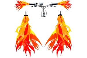 Iconikal Flame Streamers for Bicycle or Scooter Handlebar, 10-Inch Kids Bike, Easy Install
