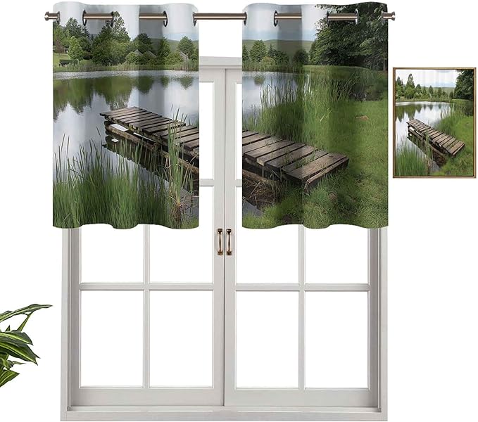 Hiiiman Cortinas cortas opacas con ojales de calle italiana en pequeña