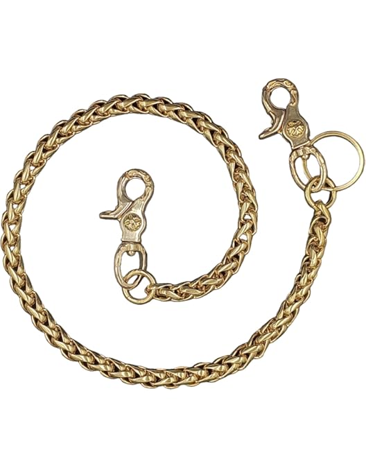 Amazon.com: Solid Brass Gold Wallet Chain Men Biker Trucker