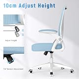 naspaluro Ergonomic Office Chair with 90° Flip Armrests Lumbar Support Blue view 4
