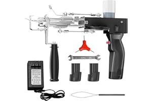 [Wireless] 3 in 1 Rug Tufting Gun, Arczorix Cut Pile Loop Pile Rug Wire-Free Gun Machine Starter Kit Rug Tufting Kit Electric Tufting Gun Carpet Weaving Flocking Machine, Black