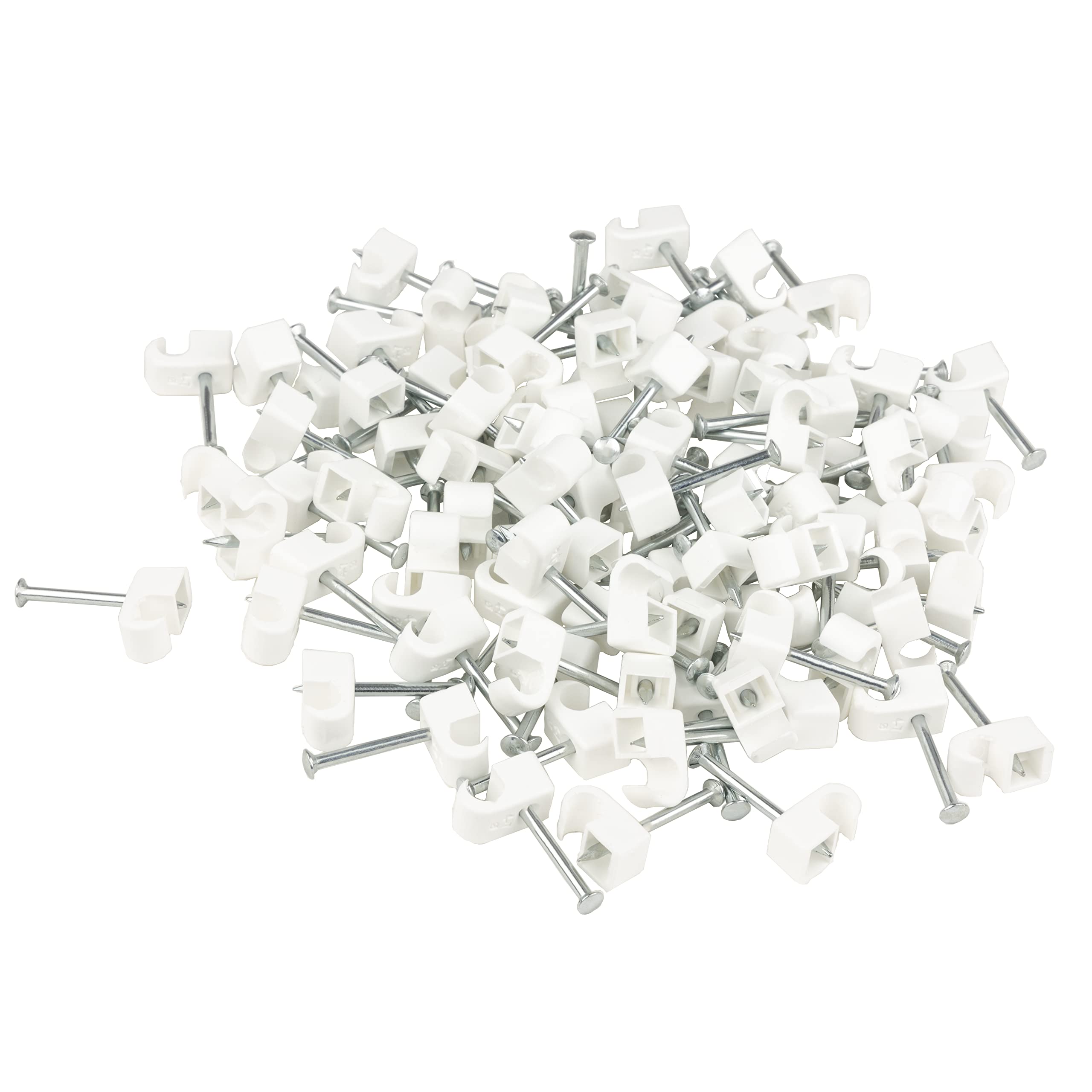 REV Express Clamps Pack of 200 Nail Clamps 4-7 mm Nail Length 25 mm White