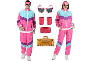 Antbutler 80s Tracksuit for Men Women Retro Hip Hop Windbreaker 80s Costume for Men Disco Tracksuit Outfit Set 90s Shell Suit