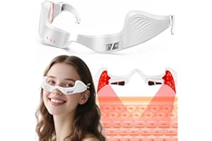 BIKTIC Under Eye Red Light Therapy Device, Red Light Therapy Glasses,Red 650 NM,Red Light Eye Mask for The Treatment of Eye Bags,Dark Circles,Puffiness periorbital for Treating Acne