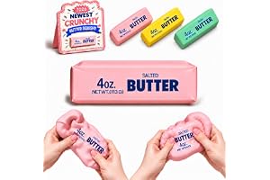 Crunchy Butter Squishy, Soft Squeeze Sensory Fidget Toy with Crunchy ASMR Texture, Butter Stick Stress Relief Toy, Fun Novelt
